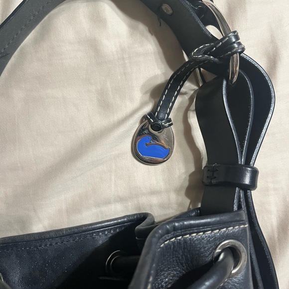 Vintage Dooney& Bourke black pebbled leather bucket drawstring bag - Picture 6 of 16